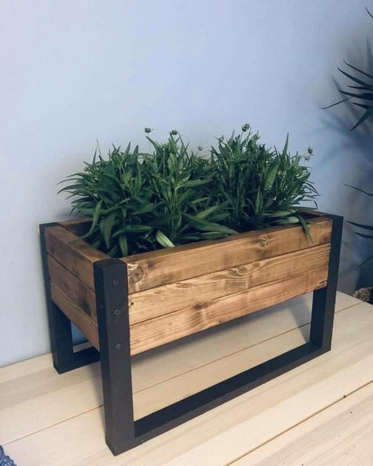 Rustic Wooden Patio Planter
